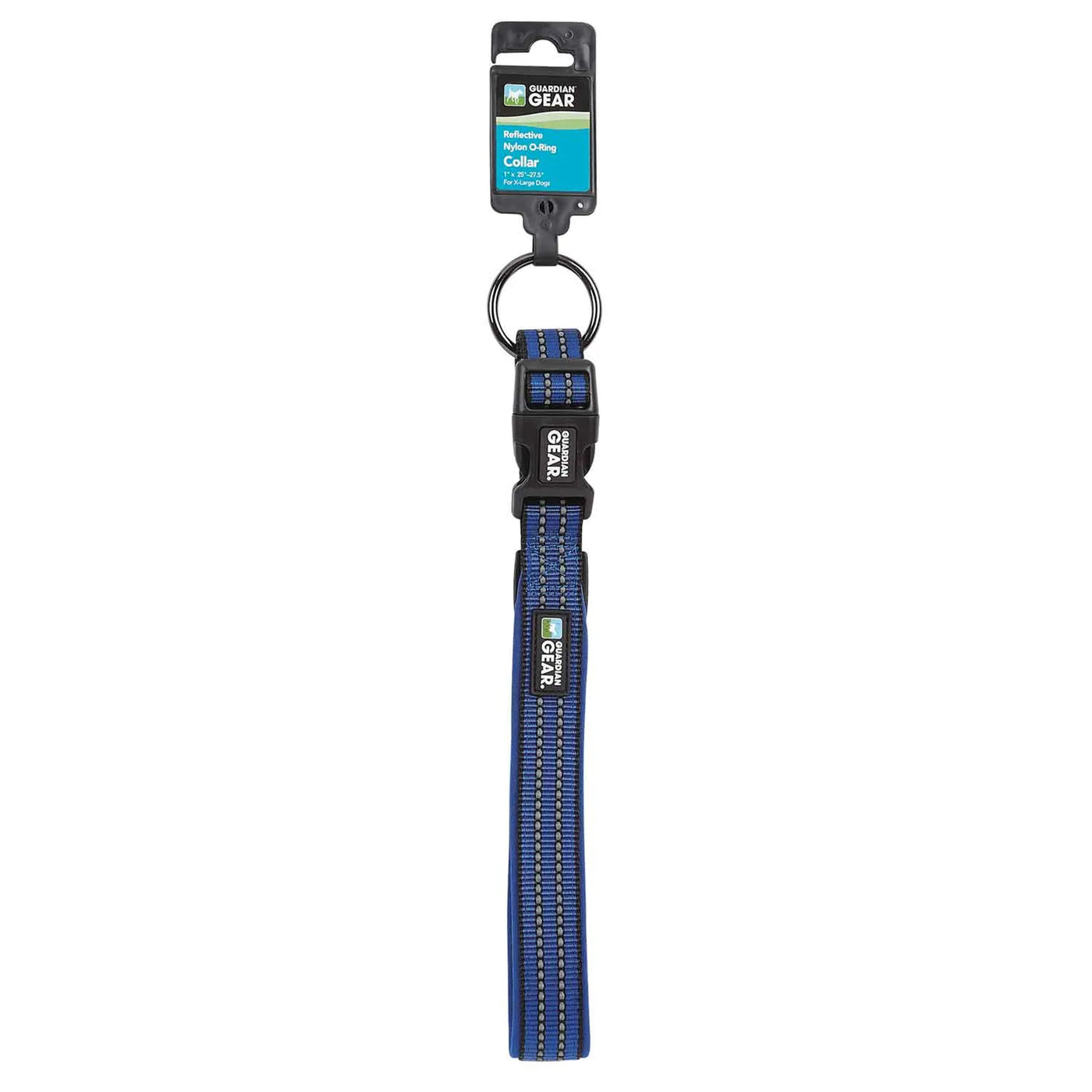 Reflective Padded Nylon Dog Collar XL Blu