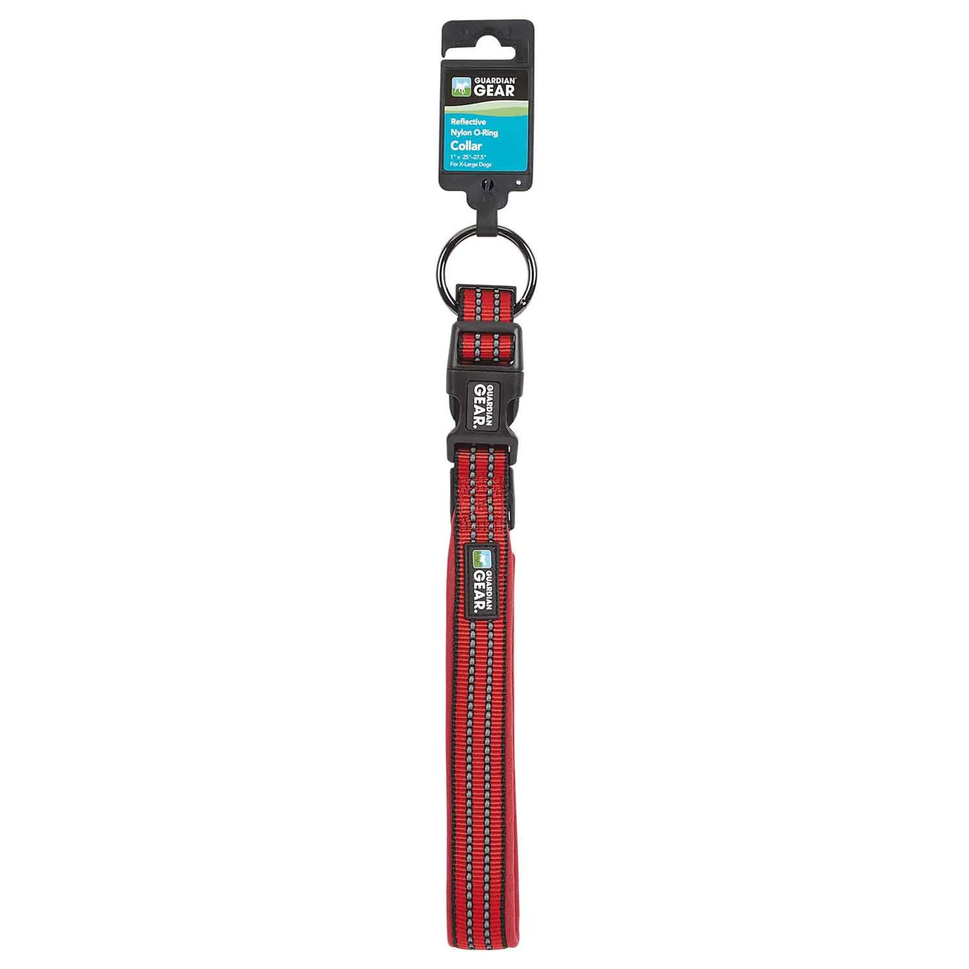 Reflective Padded Nylon Dog Collar XL Red