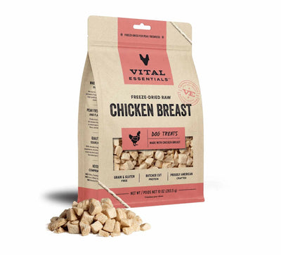 Vital Essentials Freeze-Dried Raw Chicken Breast Dog Treats, 10oz